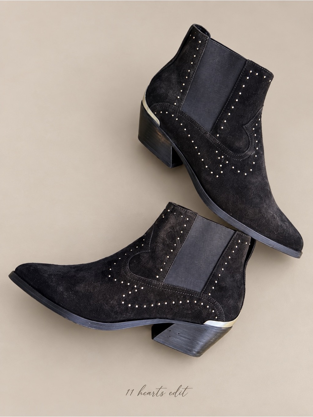 Rag & Bone Westin Suede Black Ankle Boots w/Studded Detail Size 7.5/37.5 New